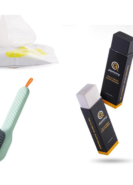 Superclean deal! 3 produkter: Vaskebørste, viskelær og wipes